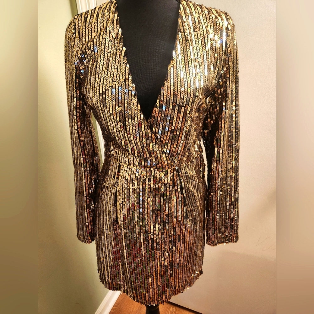 Gold Sequin Dress Size 2
